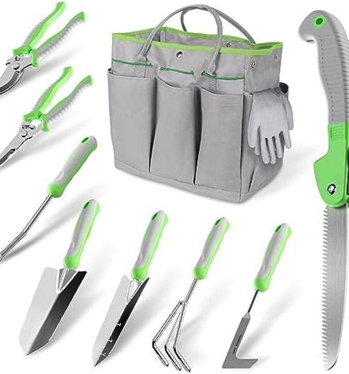 10 Piece Gardening Tool Set – Stainless Steel Garden Hand Tool Kit