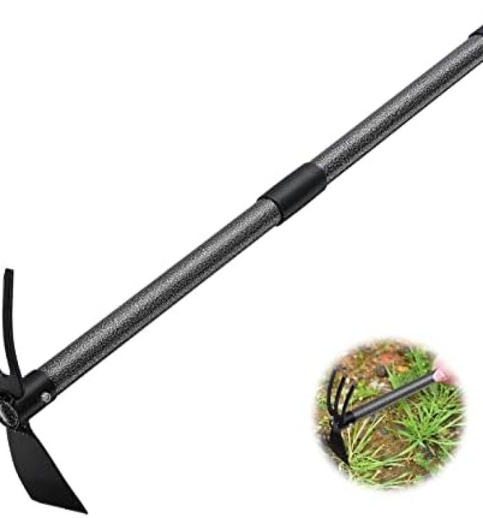 Garden Hoe and Cultivator, 31” Long Heavy Duty Hand Hoe with Tiller