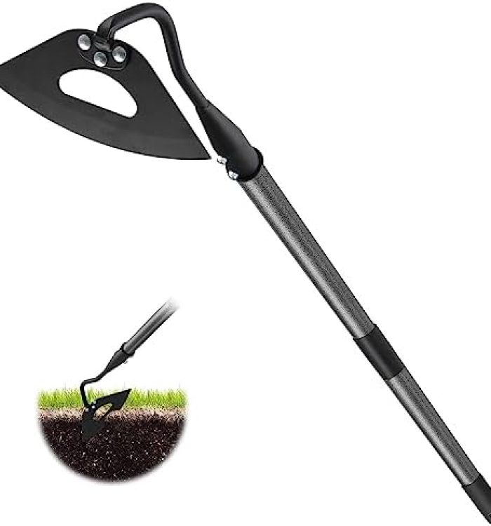 Hardened Hollow Hoe with Long Handle – 55 Inch -Heavy Duty Garden Hoes