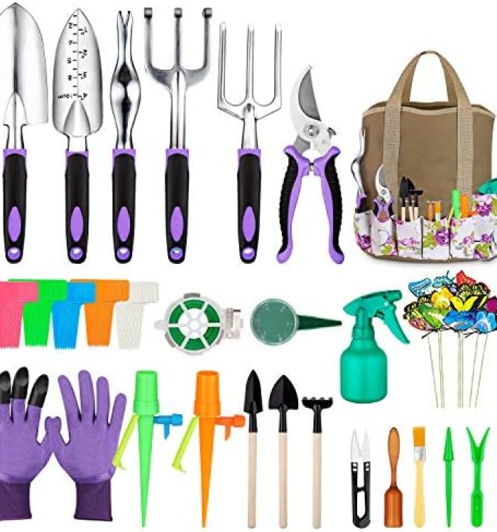 Garden Tools Set 83 Piece Tools Set Included, Heavy Duty Aluminum Gardening Tools